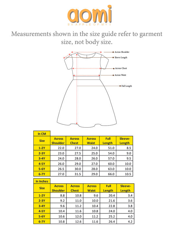 Aomi Girls Knit Printed Fit and Flare Dress, Yellow