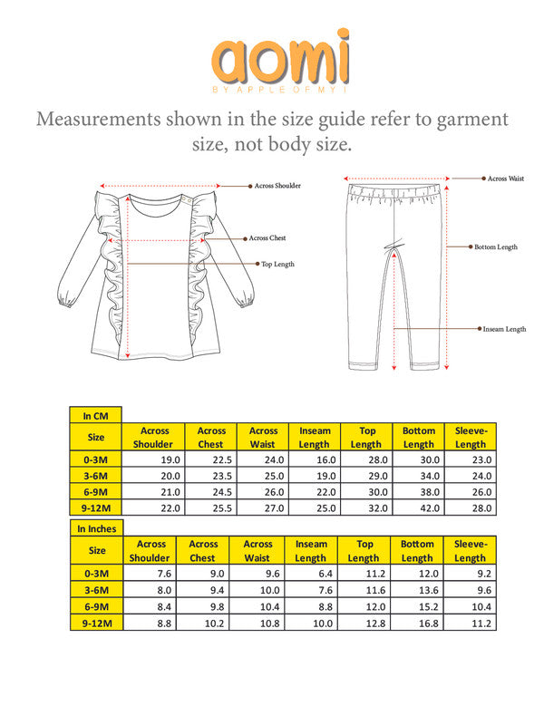 aomi Cotton Infant Girls OMG Chest Print Top and Pant Set, Turquoise
