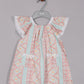 Aomi cotton blend Printed Flutter Sleeve With Lace Trim & Bow Pockets Dress - Red