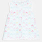 Aomi Blended Poly Cotton Multicolor Chevron Print Sleeveless With Lace Detail Dress - Mint