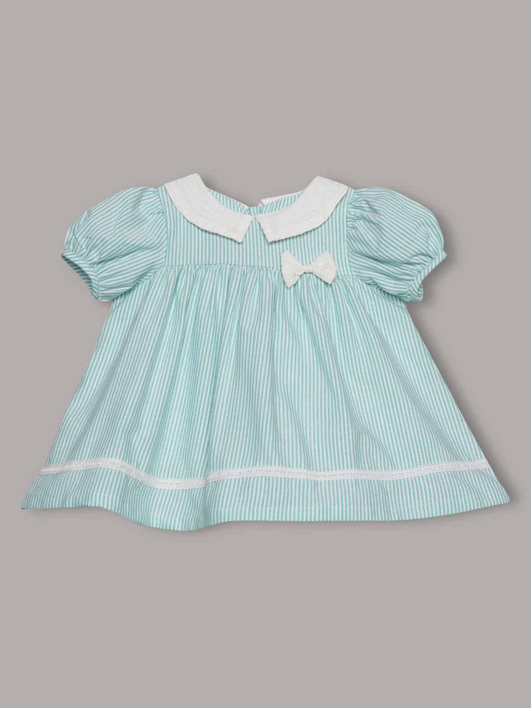 Aomi cotton blend 100% Cotton Paisley Print Peter Pan Collar With Bow Dress - Green