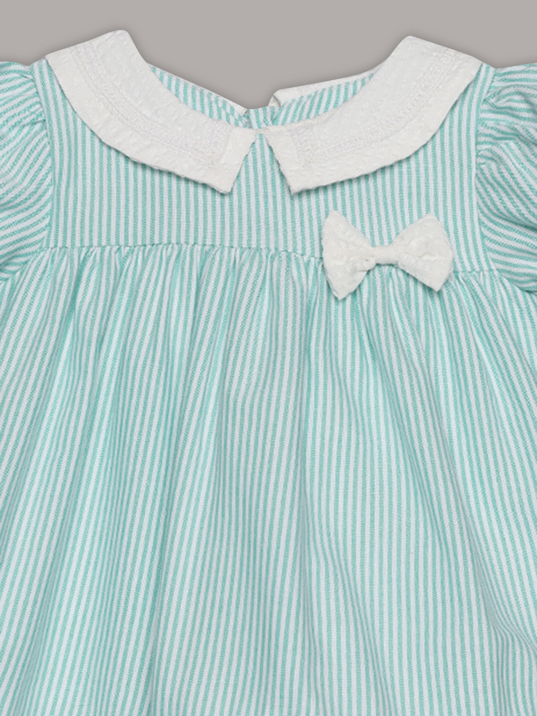 Aomi cotton blend 100% Cotton Paisley Print Peter Pan Collar With Bow Dress - Green