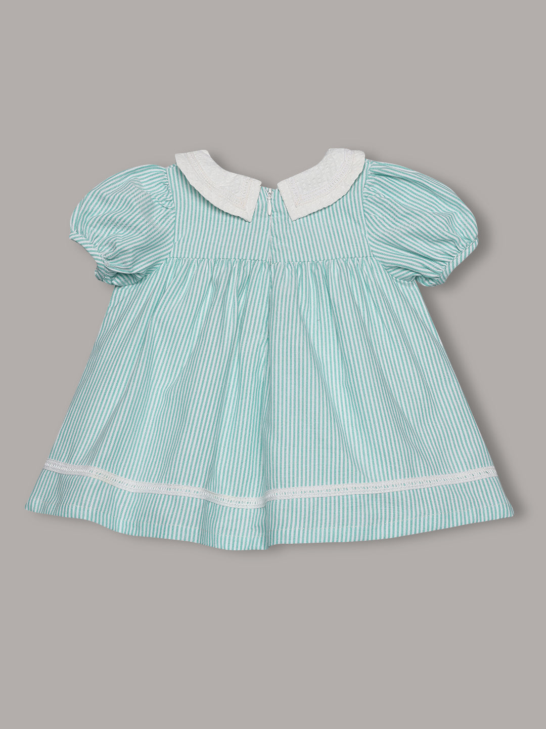 Aomi cotton blend 100% Cotton Paisley Print Peter Pan Collar With Bow Dress - Green