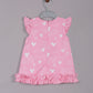 CHARMING HEART AND POLKA DOT DRESS, BLUE & PINK