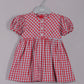 Aomi cotton poly Poly Cotton Gingham Check Puff Sleeve With Front Buttons Dress - Green