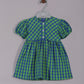 Aomi cotton poly Poly Cotton Gingham Check Puff Sleeve With Front Buttons Dress - Green