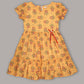 Minimaio Cotton Woven Lenten Sleeves Floral Printed Dress - Mustard