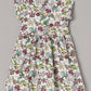 Minimaio Cotton Woven Short Sleeves Floral Printed Dress -  White