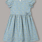 Minimaio Cotton Woven Lenten Sleeves Floral Printed Dress -  Blue