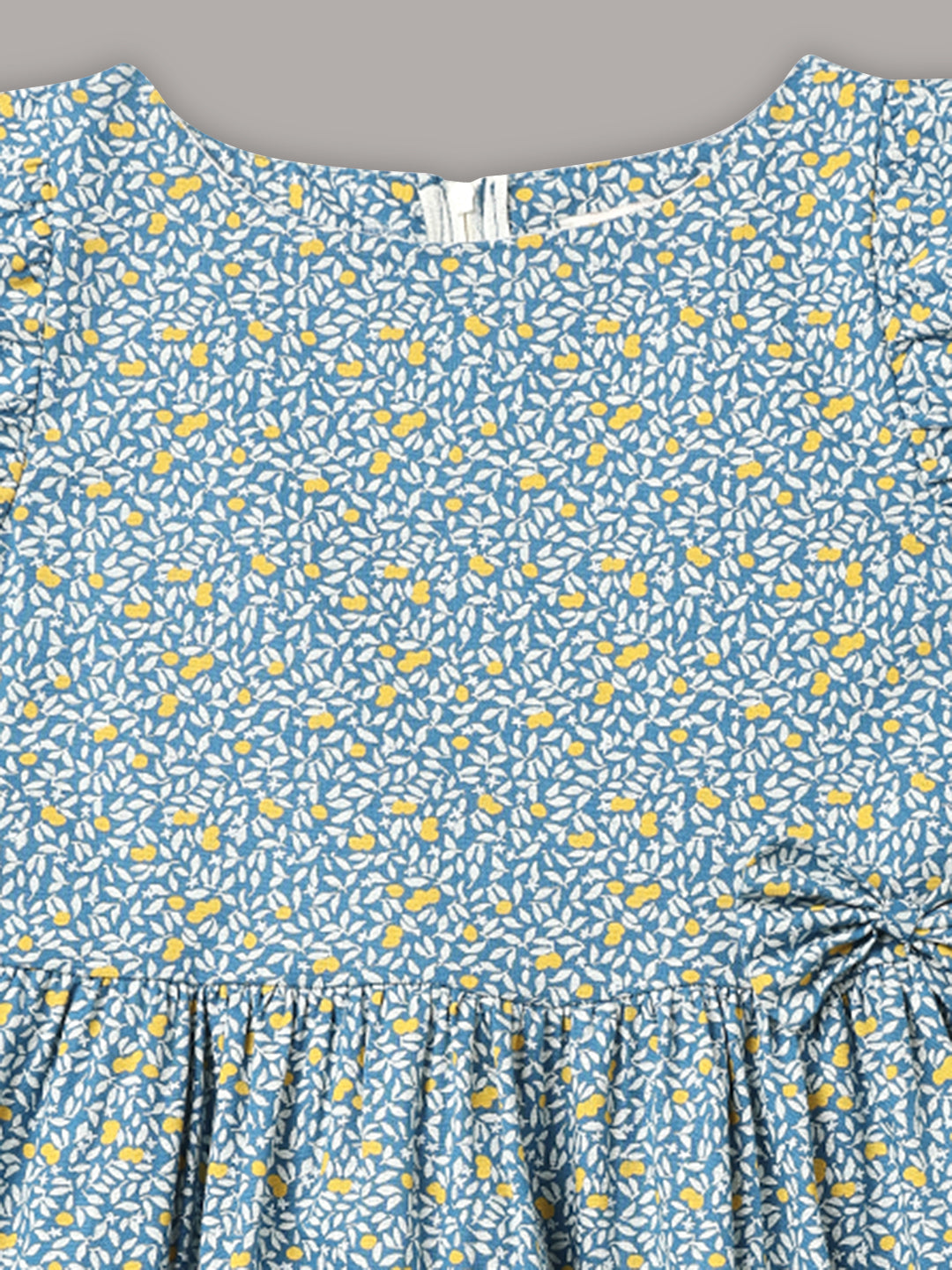 Minimaio Cotton Woven Lenten Sleeves Floral Printed Dress -  Blue