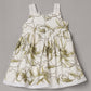 Aomi cotton Floral Printed Sleeveless With Lace Strap Bow Detail & Cotton Lining Dress - Green