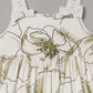Aomi cotton Floral Printed Sleeveless With Lace Strap Bow Detail & Cotton Lining Dress - Green