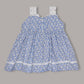Aomi cotton Floral Printed Sleeveless With Lace Strap Bow Detail & Cotton Lining Dress - Blue