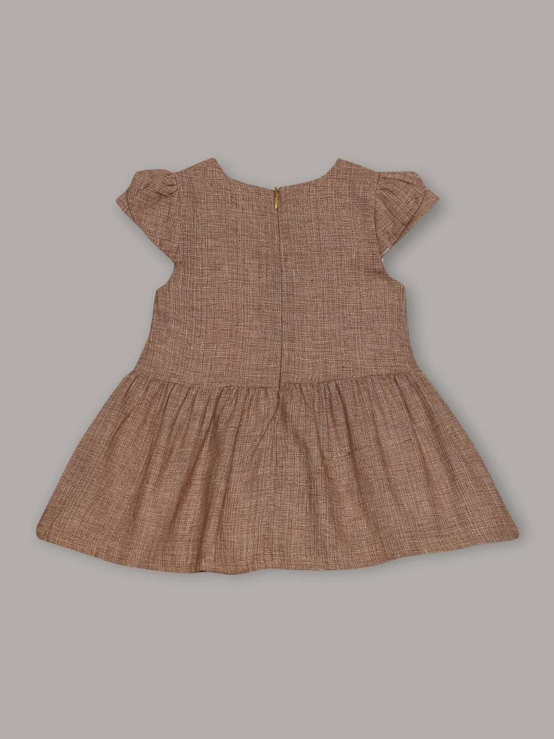 Aomi cotton Embroidered Floral Cap Sleeve With Bow Detail & Cotton Lining Dress - Sandle