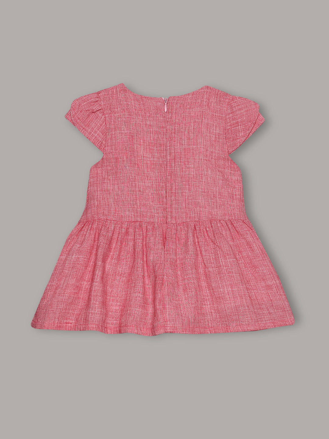 Aomi cotton Embroidered Floral Cap Sleeve With Bow Detail & Cotton Lining Dress - Pink