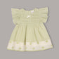 Aomi Cotton Smocked Flutter Sleeve With Bow Detail & Cotton Lining Dress - Green