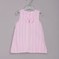Aomi cotton mixes Sleeveless Striped With Bow Detail & Front Button Placket Dress - Yellow