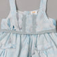 Aomi cotton blend Floral Leaf Print Sleeveless With Lace Waist Detail Dress - Blue