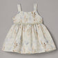 Aomi cotton blend Floral Leaf Print Sleeveless With Lace Waist Detail Dress - Green