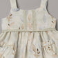 Aomi cotton blend Floral Leaf Print Sleeveless With Lace Waist Detail Dress - Green