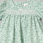 Aomi jute Heart Print Smocked Puff Sleeve With Bow Detail Dress - Green