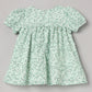 Aomi jute Heart Print Smocked Puff Sleeve With Bow Detail Dress - Green