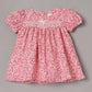 Aomi jute Heart Print Smocked Puff Sleeve With Bow Detail Dress - Coral