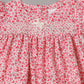 Aomi jute Heart Print Smocked Puff Sleeve With Bow Detail Dress - Coral