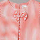 Aomi jute Striped ADress - Line Dress With Bow DetailDress - Coral