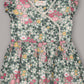 Minimaio Cotton Woven ruffle Sleeves Floral Printed Dress - Green