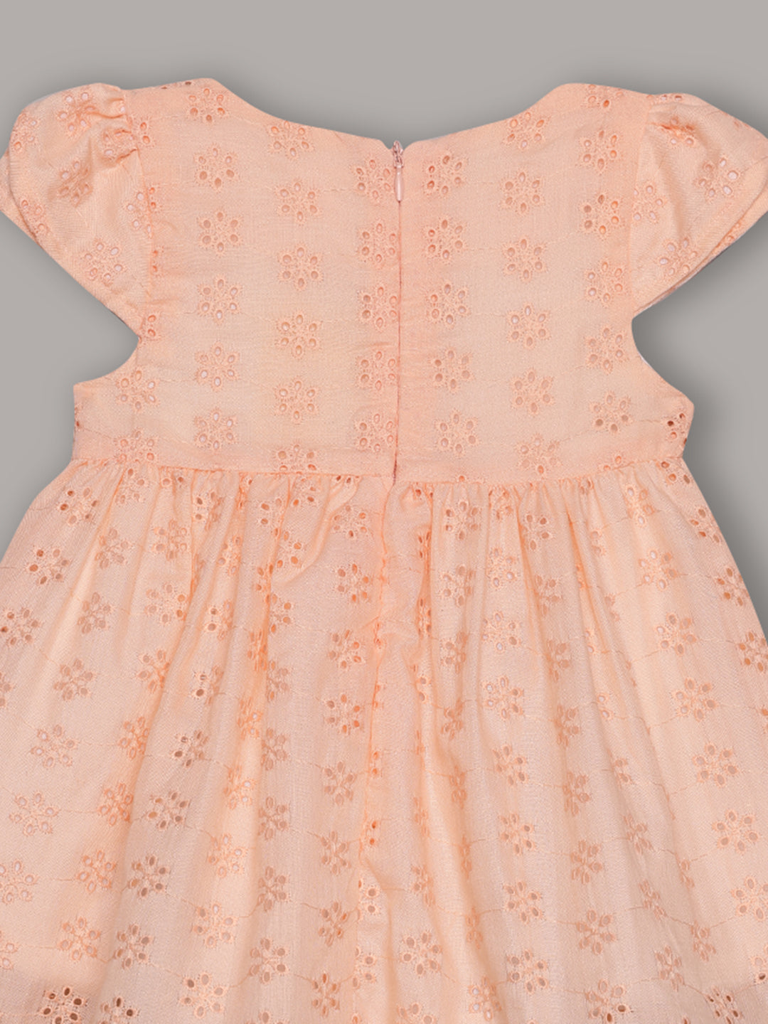 Aomi Cotton blend Cotton Eyelet Embroidered Cap Sleeve With Bow Detail & Cotton Lining Dress - Orange