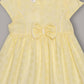 Aomi Cotton blend Cotton Eyelet Embroidered Cap Sleeve With Bow Detail & Cotton Lining Dress - Yellow