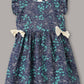 Minimaio Cotton Woven Ruffle Sleeves  Floral Printed Dress -  Navy
