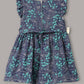 Minimaio Cotton Woven Ruffle Sleeves  Floral Printed Dress -  Navy