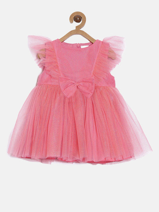Infant Net Party Dress with Flutter Sleeves