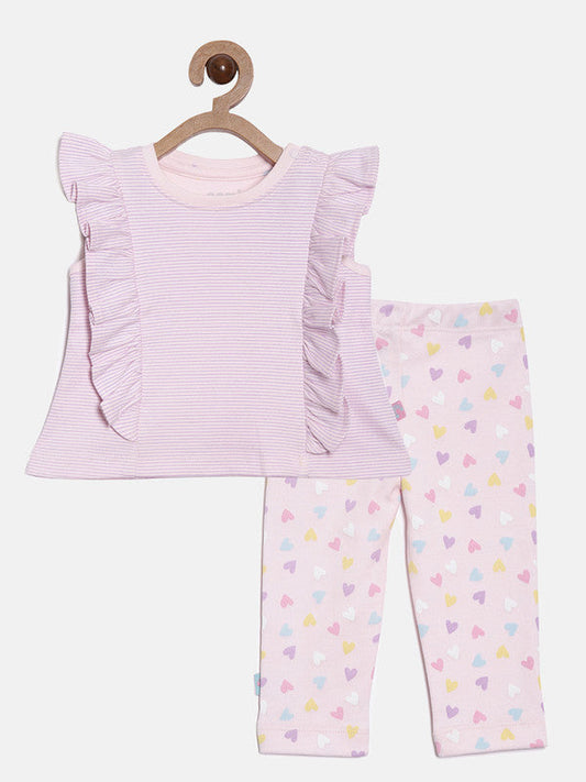 Infant Girls Heart Print Top and Pant Set