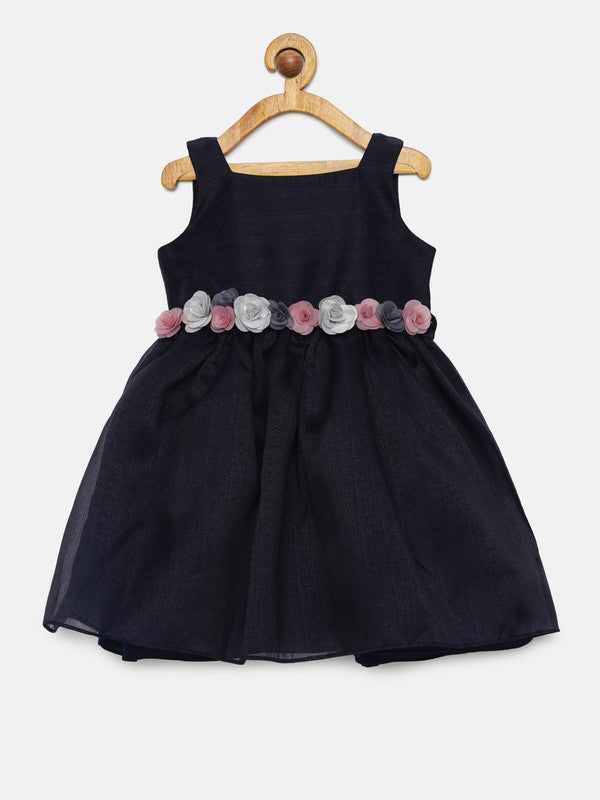 Girls Flower Belt Oraganza Dress