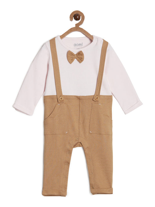 Knit Infant Boys Rompers With Bowtie,Pink