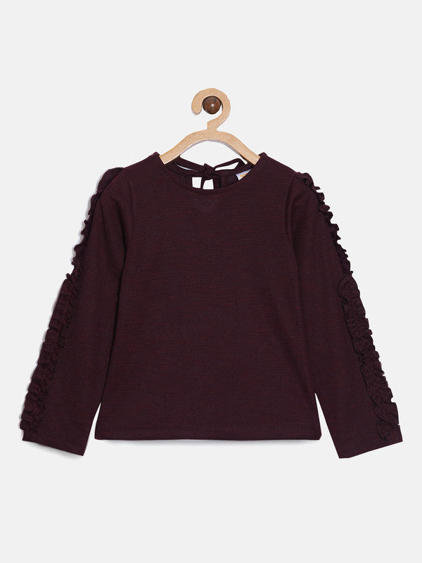 aomi Knit Girls Party Top, Wine
