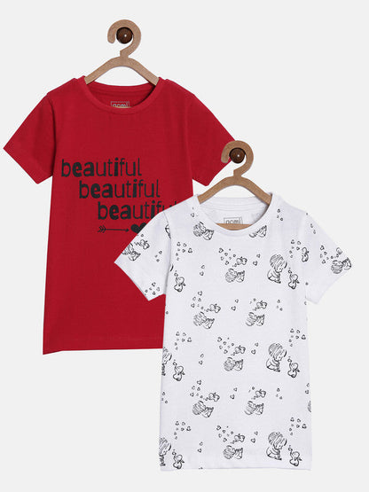 Girls Round Neck Tees Pack of 2