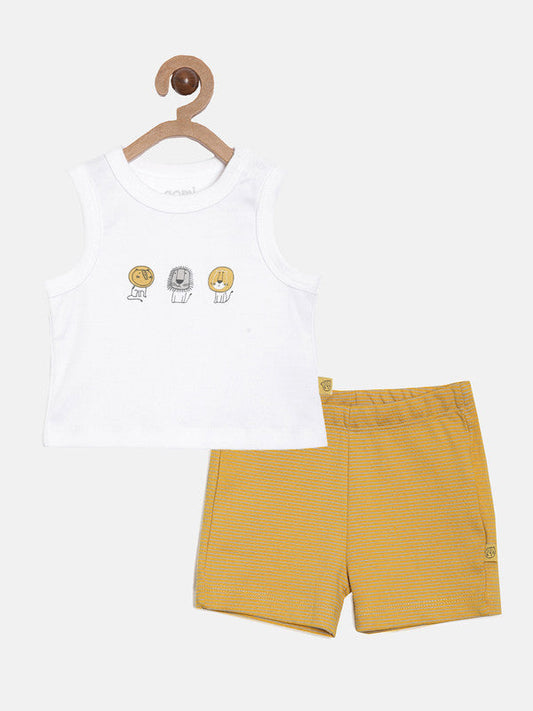 Infant Boys Lion Motif Vest and Shorts Set
