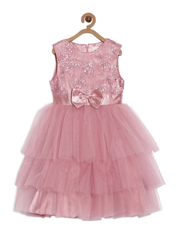 Tulle Layered Girls Party Dress With Embroidered Bodice