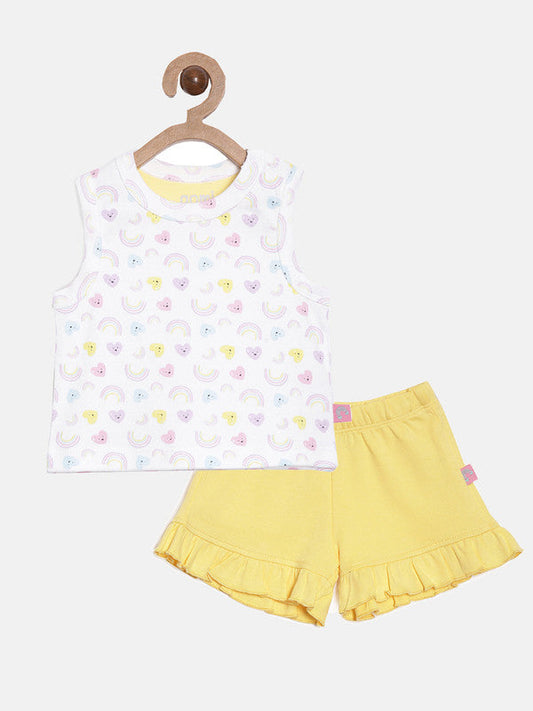 Infant Girls Rainbow Print Vest and Bloomer Set