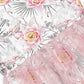 aomi Taffeta Girls Printed Sleeeveless Dress with Tulle Overlay,Pink