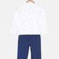 aomi Cotton Infant Boys Dino Print T shirt and Pant Set,White