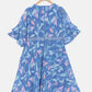 aomi Georgette Girls Bell Sleeve Round Neck Dress, Blue
