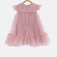 aomi Net Infant Party Dress with Ribbon, Pink