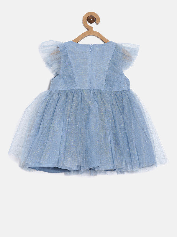 Infant Net Party Dress with Flutter Sleeves
