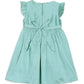 aomi Girls Taffeta Fit and Flare Dress with Lace Butterfly, Sea Blue