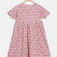 Girls Pink Printed Fit and Flare Dress
